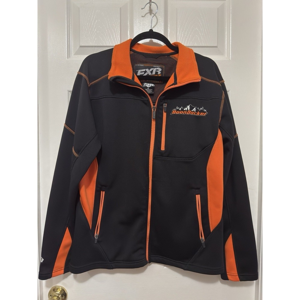 FXR Racing‎ Boon Docker Full Zip Jacket L Black Orange Snowmobile Ski Snowboard